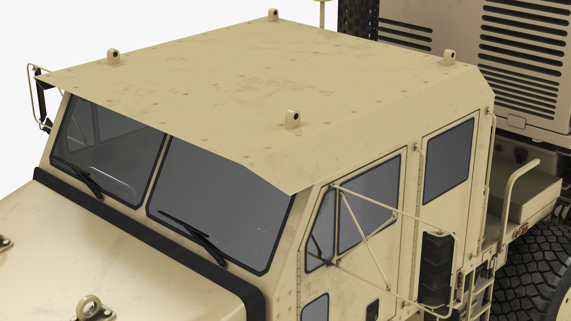 Rocket Launch System Jobaria with Oshkosh Transporter Sand Rigged for Maya 3D model