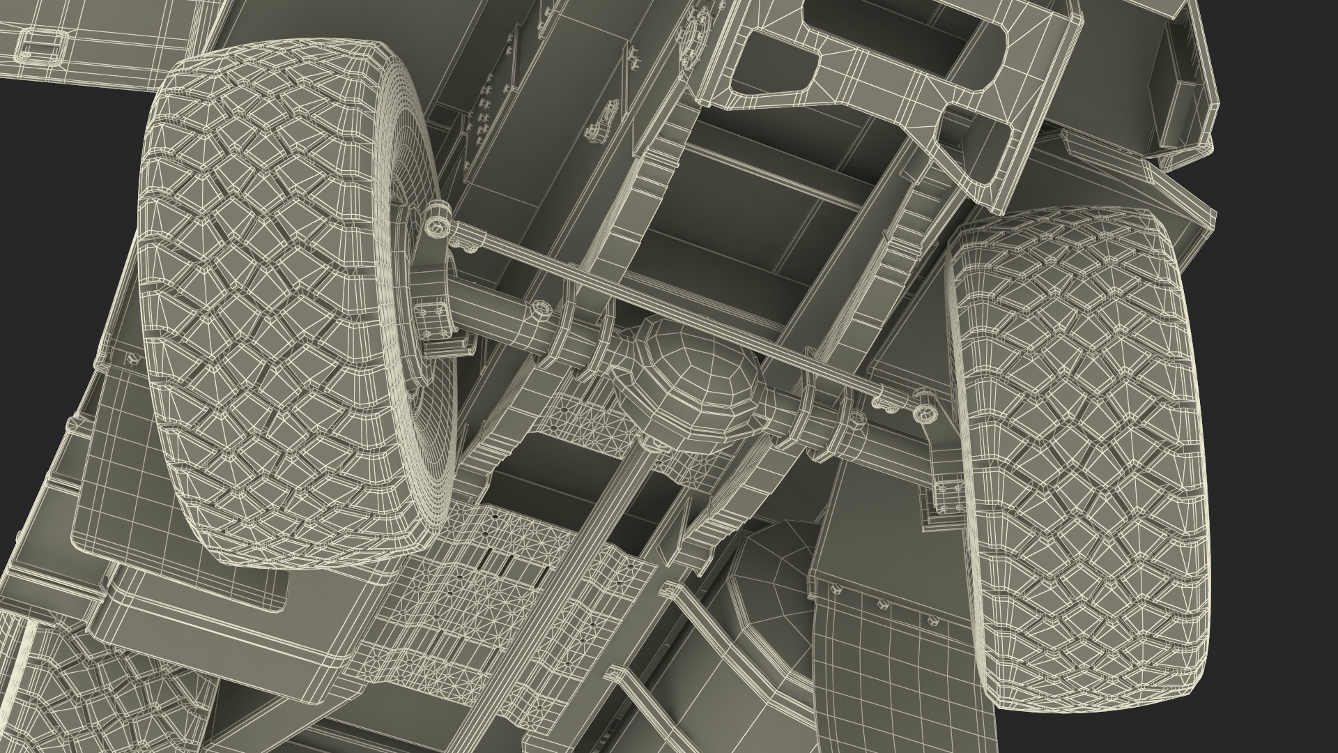 Rocket Launch System Jobaria with Oshkosh Transporter Sand Rigged for Maya 3D model