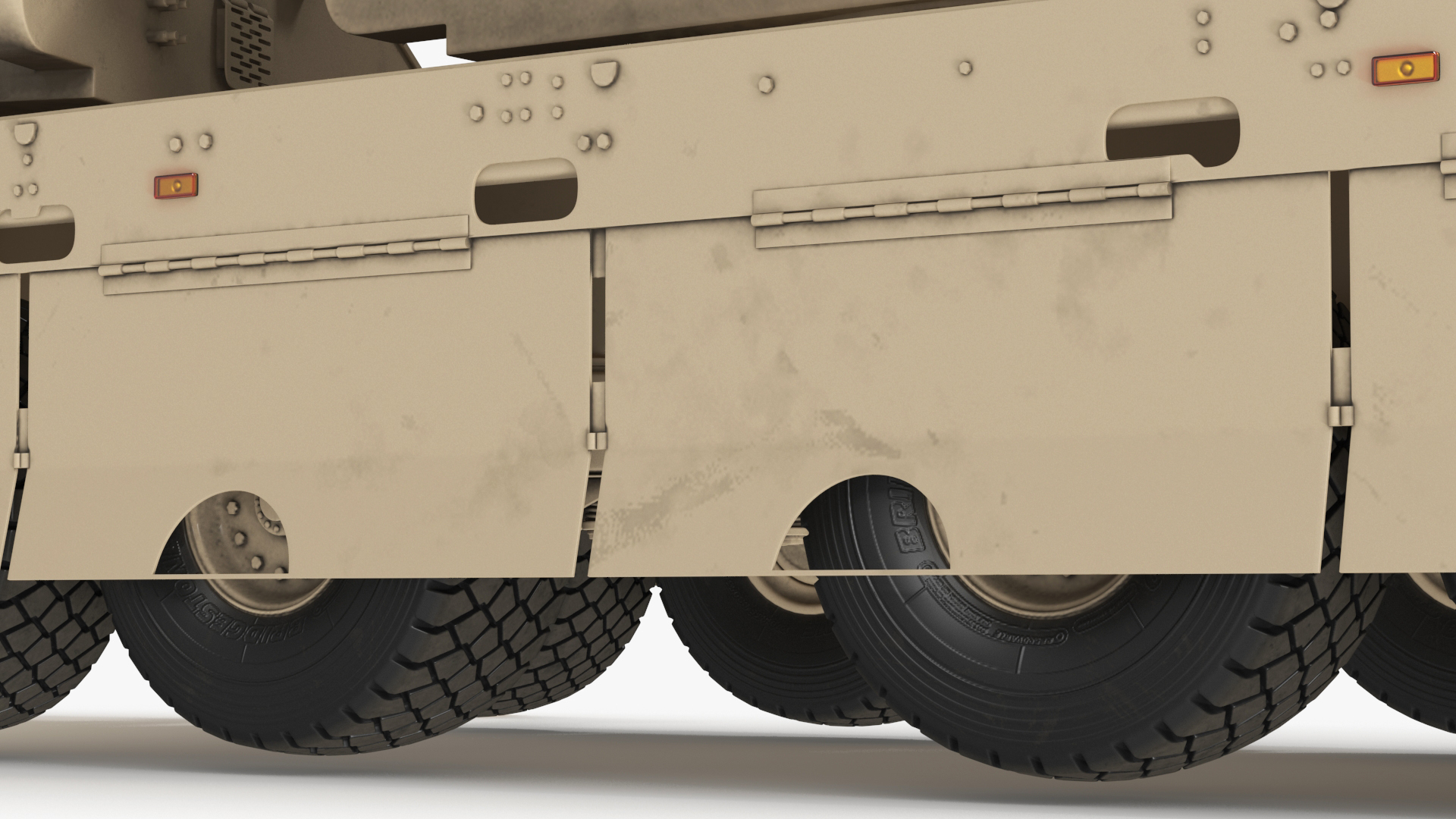 Rocket Launch System Jobaria with Oshkosh Transporter Sand Rigged for Maya 3D model