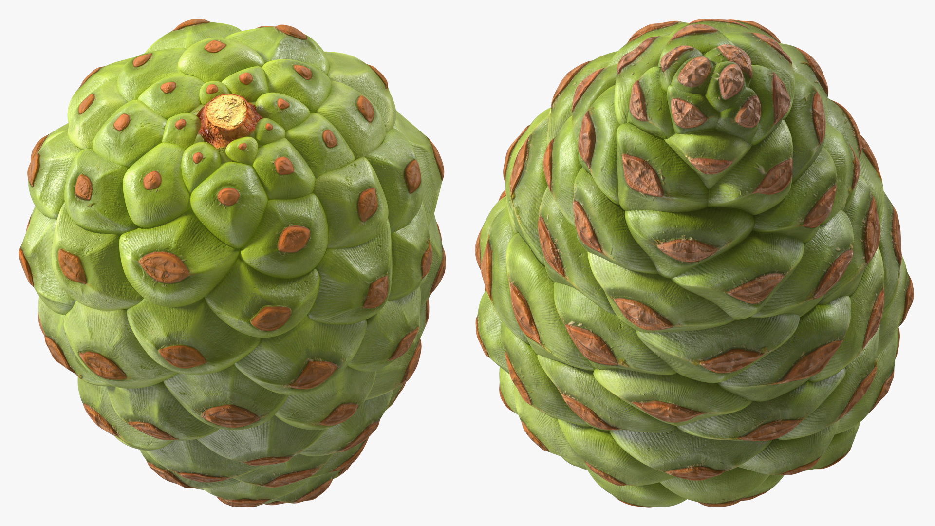 3D model Green Pine Cone