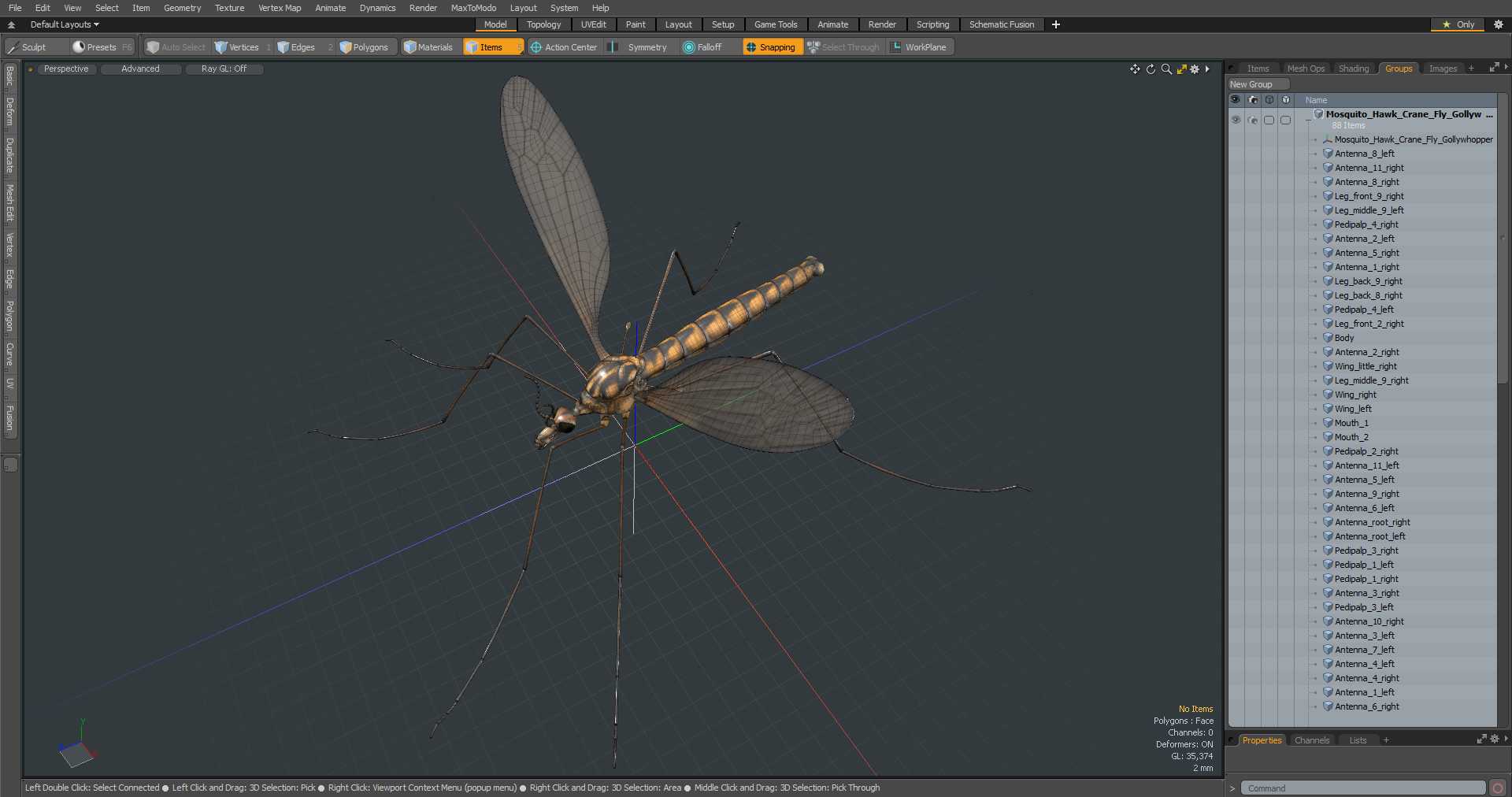 3D Mosquito Hawk Crane Fly Gollywhopper