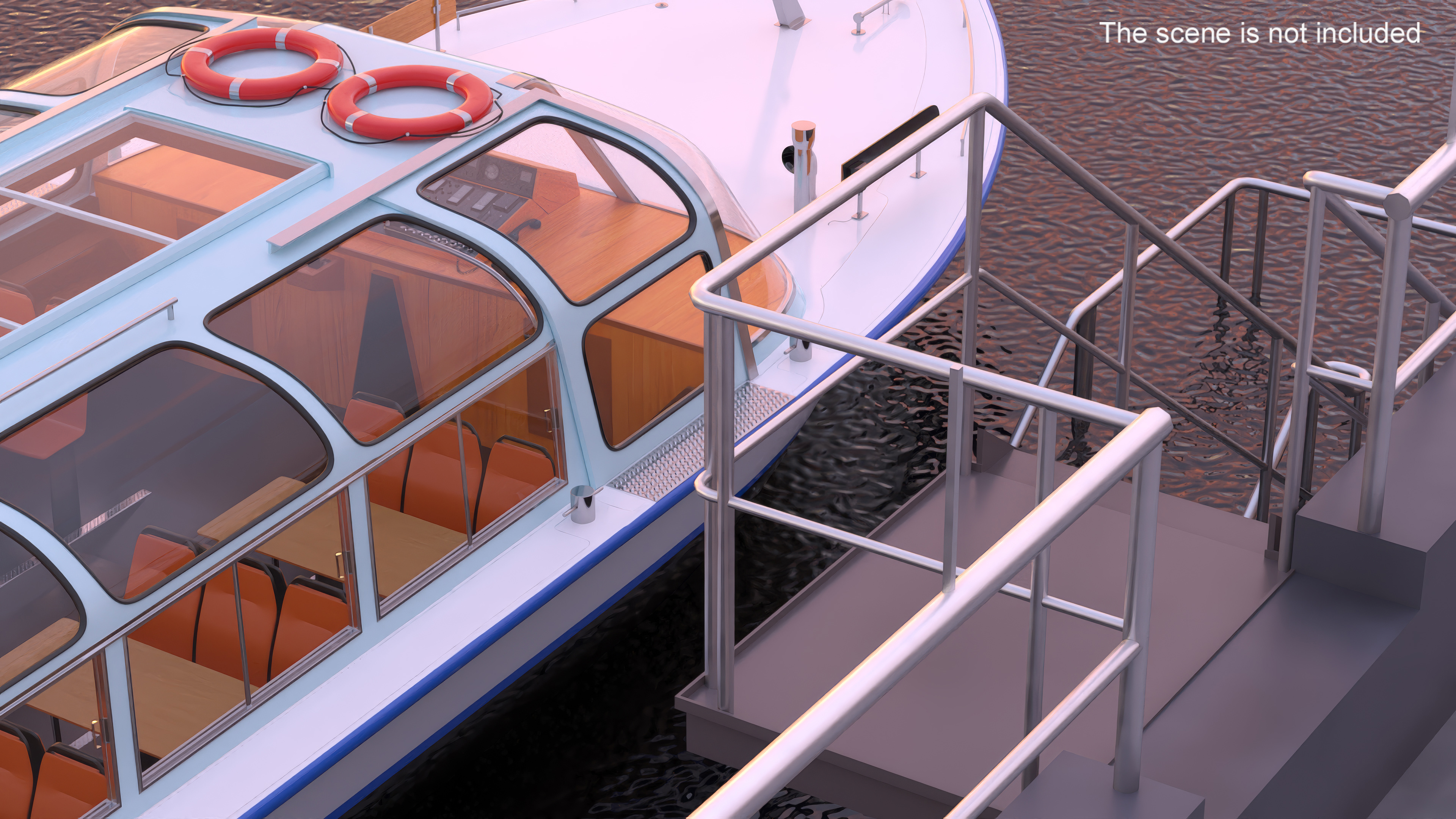 Canal Amsterdam Glass Top Pleasure Boat 3D model