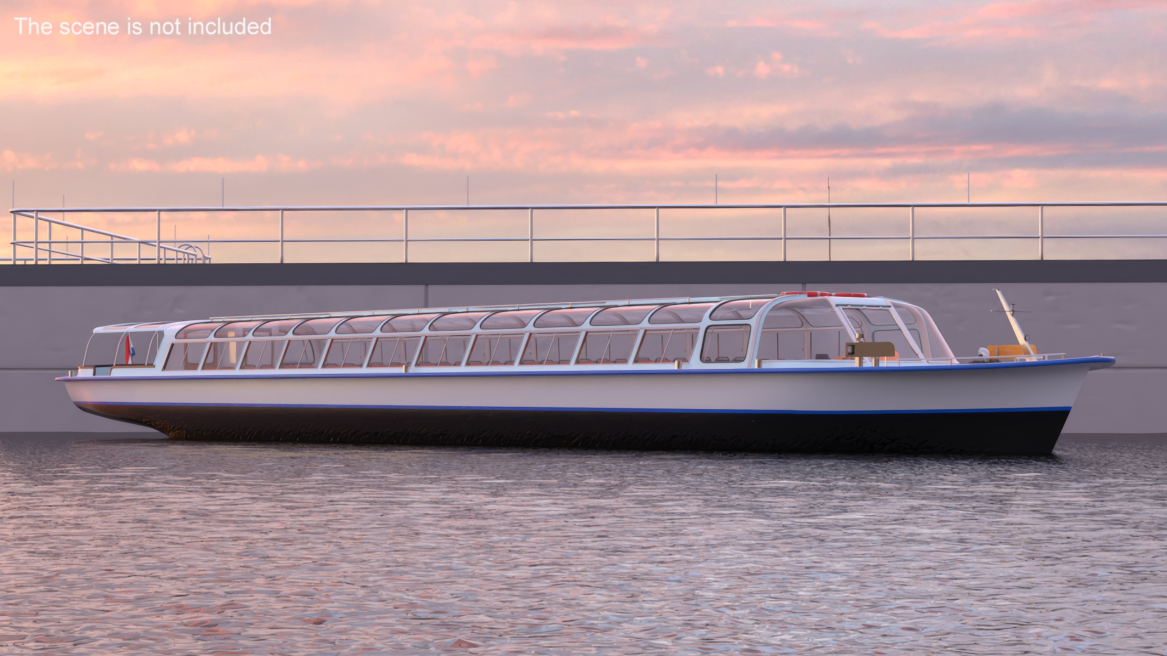 Canal Amsterdam Glass Top Pleasure Boat 3D model