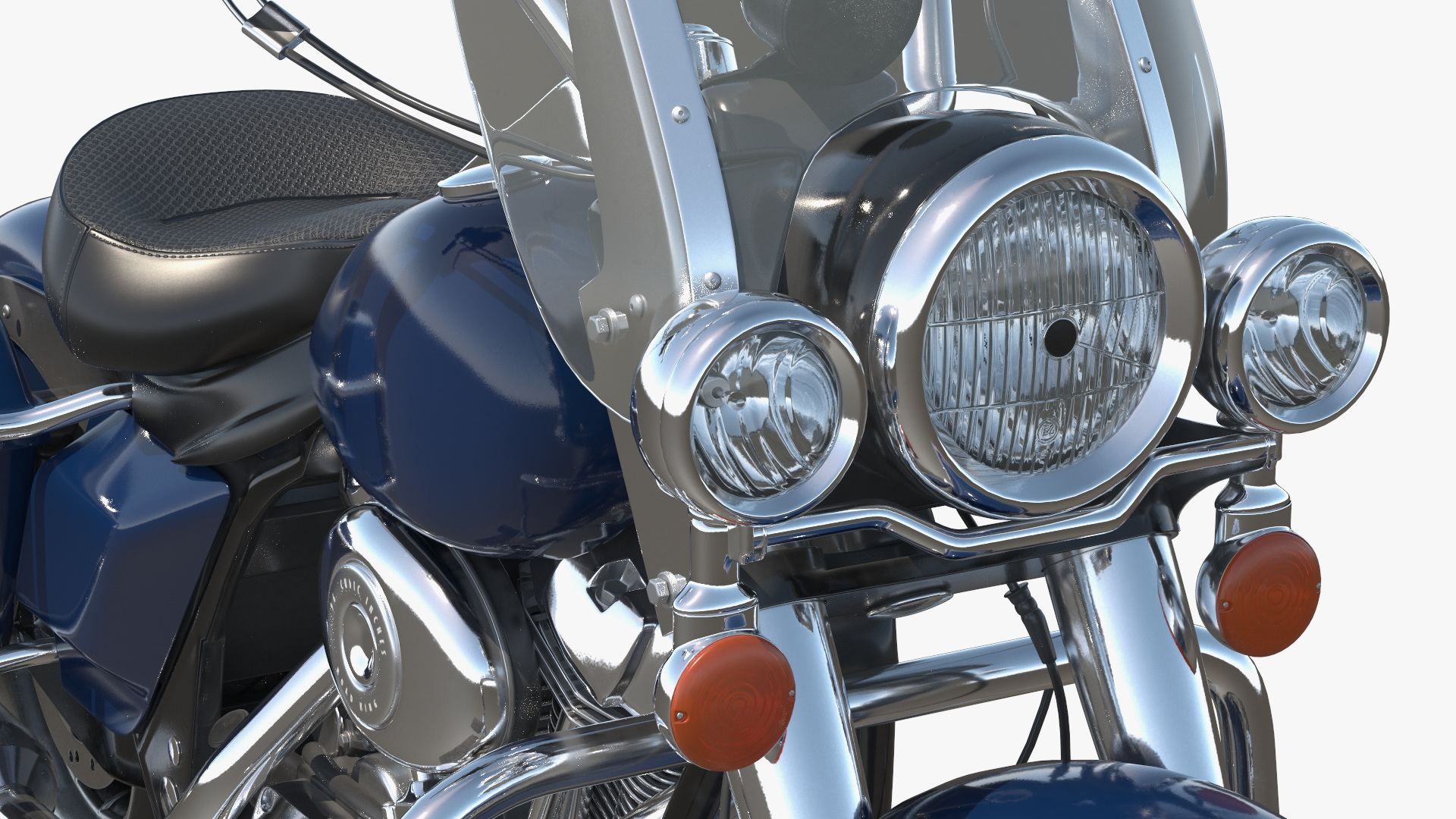 3D model Classic Road Motorcycle Blue Rigged