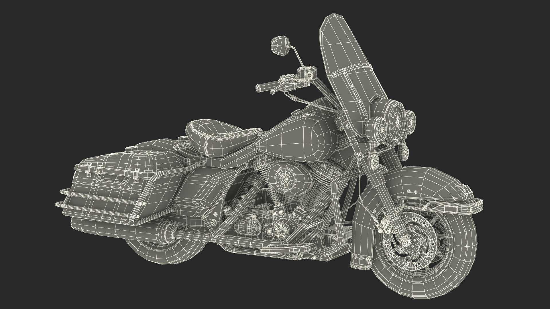 3D model Classic Road Motorcycle Blue Rigged