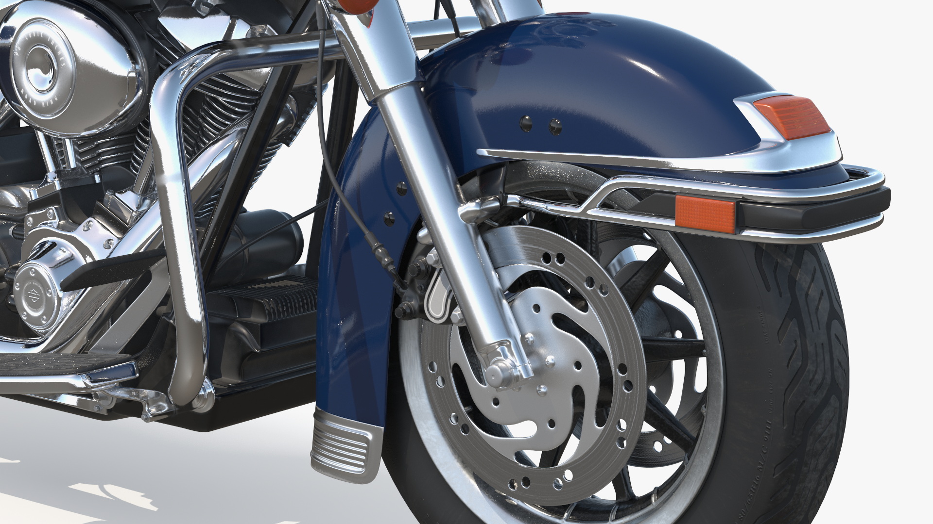 3D model Classic Road Motorcycle Blue Rigged