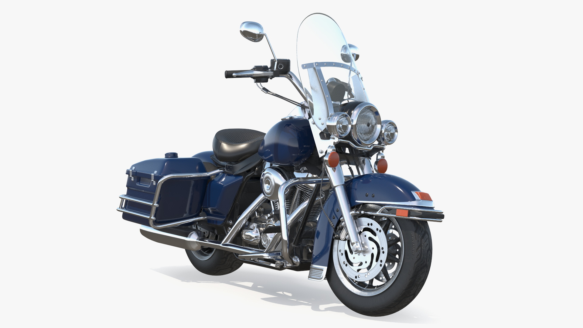 3D model Classic Road Motorcycle Blue Rigged