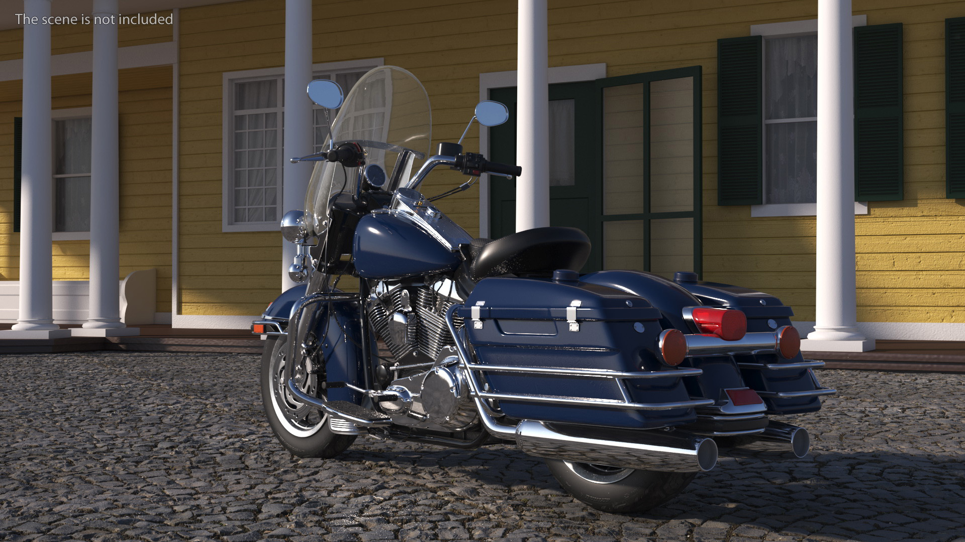 3D model Classic Road Motorcycle Blue Rigged