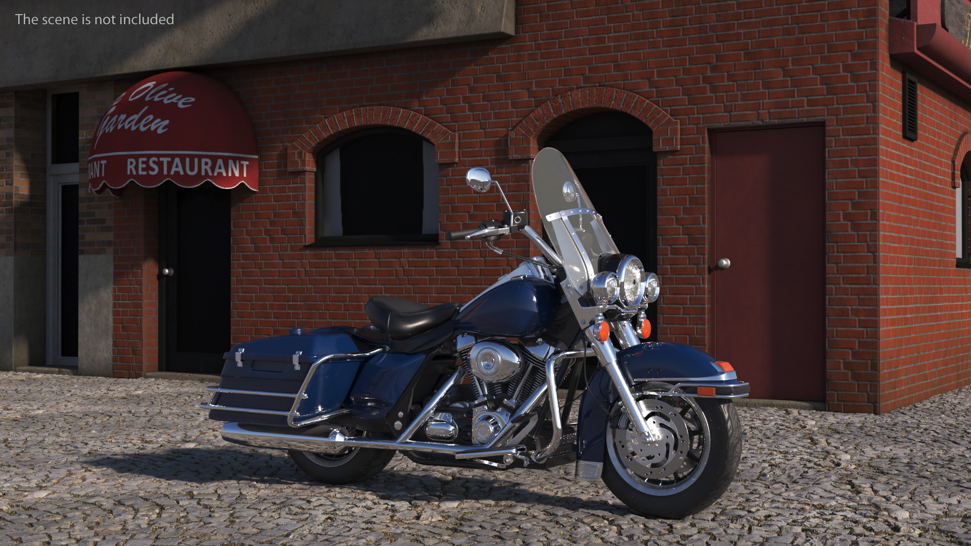 3D model Classic Road Motorcycle Blue Rigged