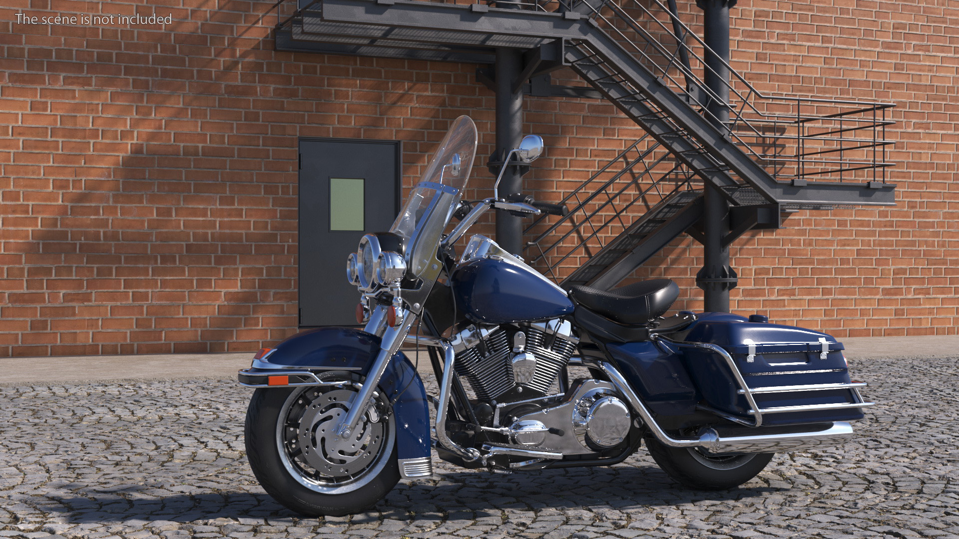 3D model Classic Road Motorcycle Blue Rigged