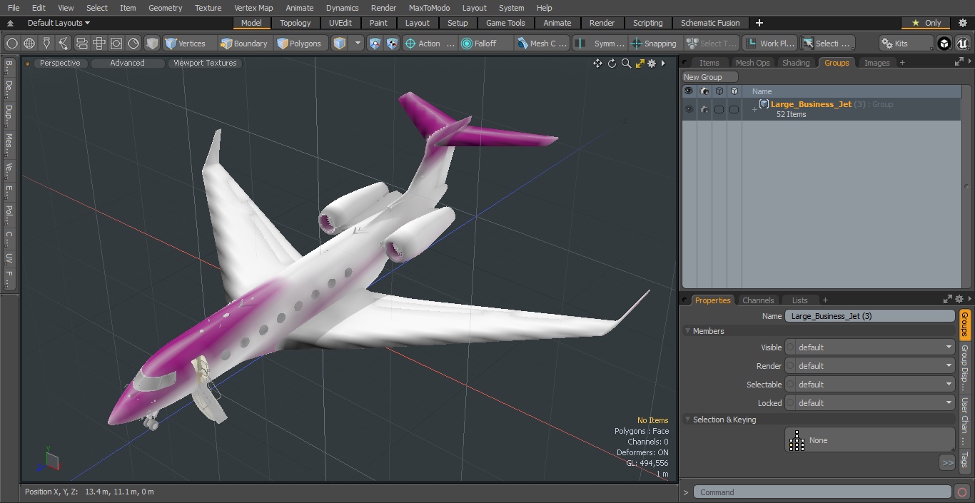 3D Large Business Jet model