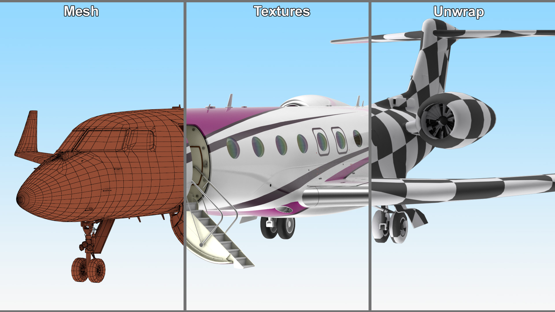 3D Large Business Jet model