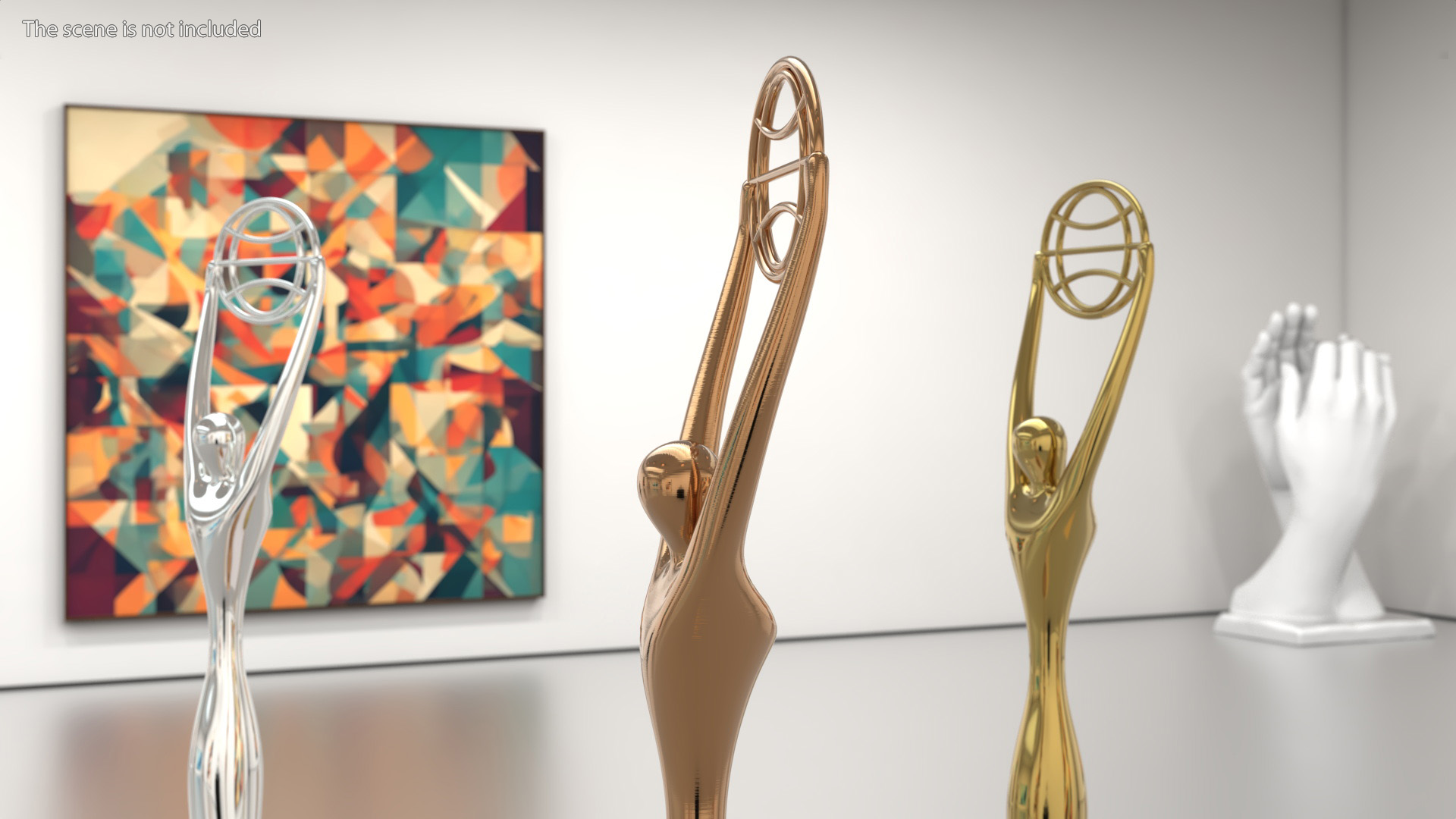 3D Clio Trophys in Museum Stand model