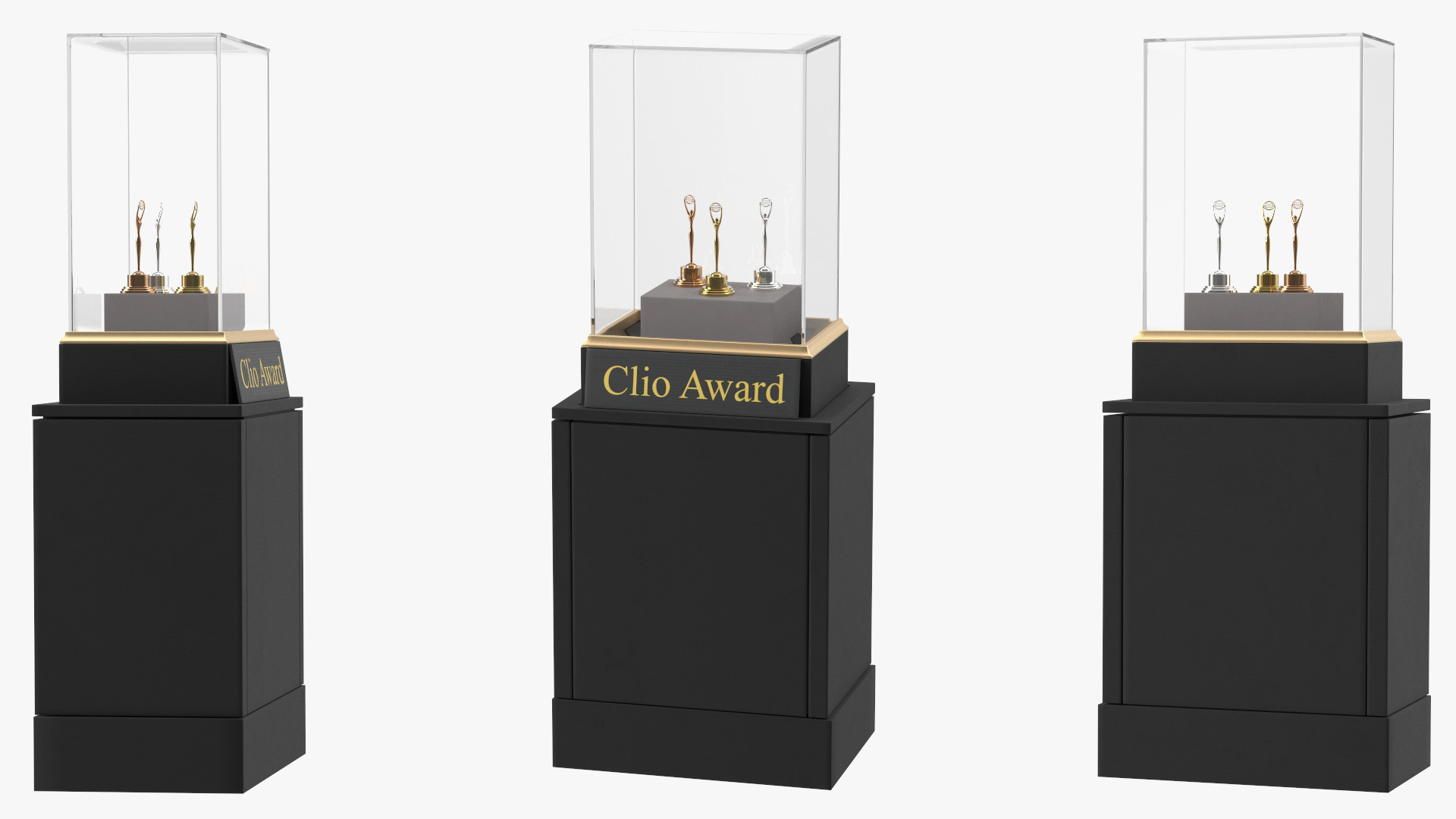 3D Clio Trophys in Museum Stand model