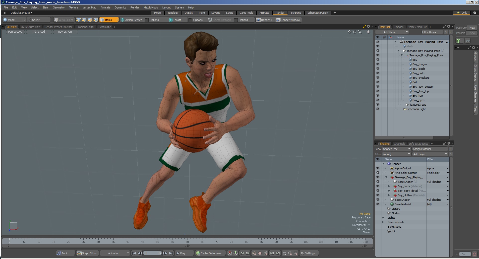 Teenage Boy Playing Pose 3D model