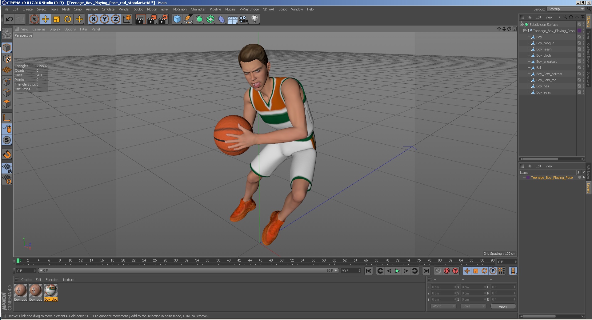 Teenage Boy Playing Pose 3D model