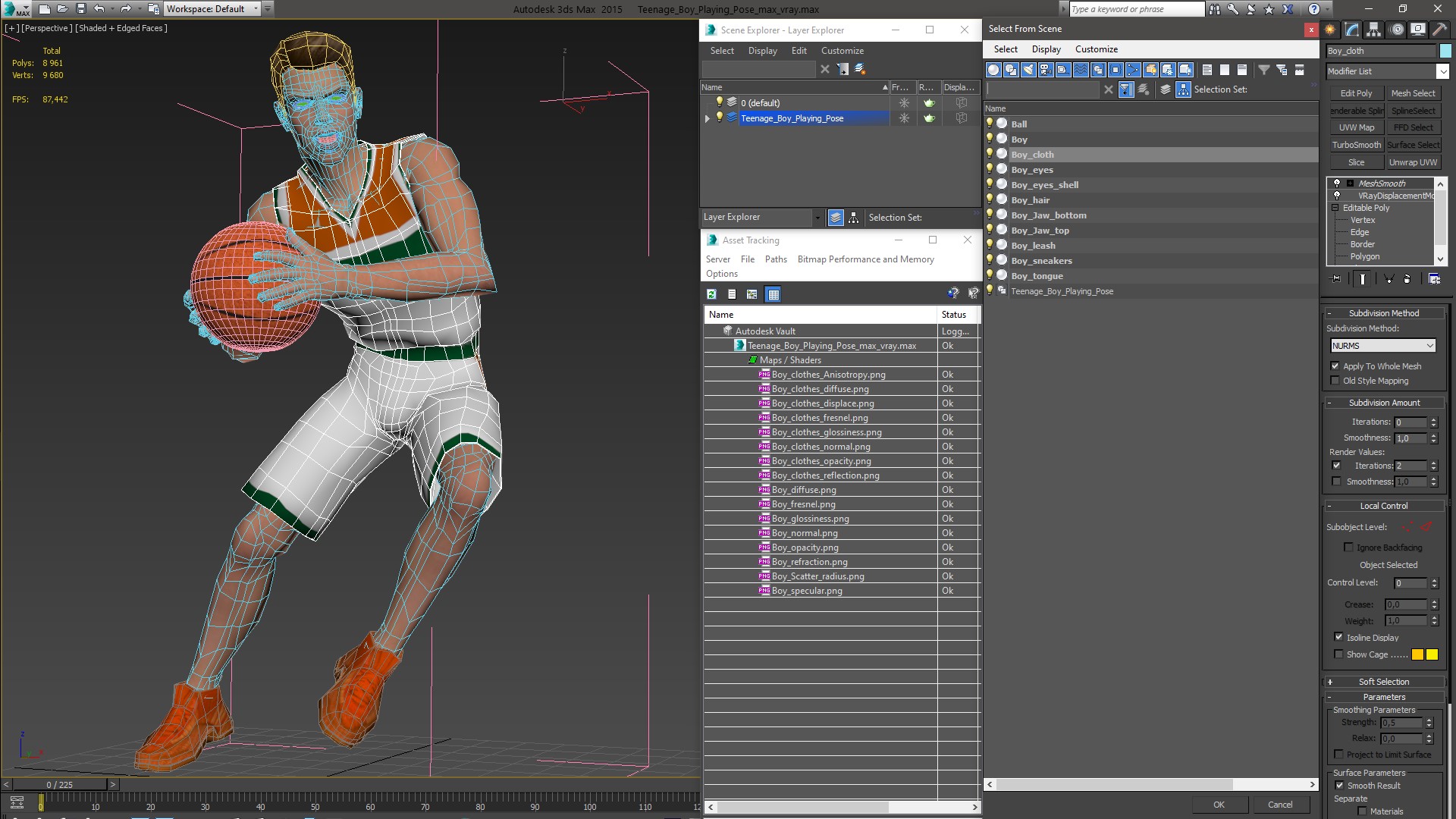 Teenage Boy Playing Pose 3D model