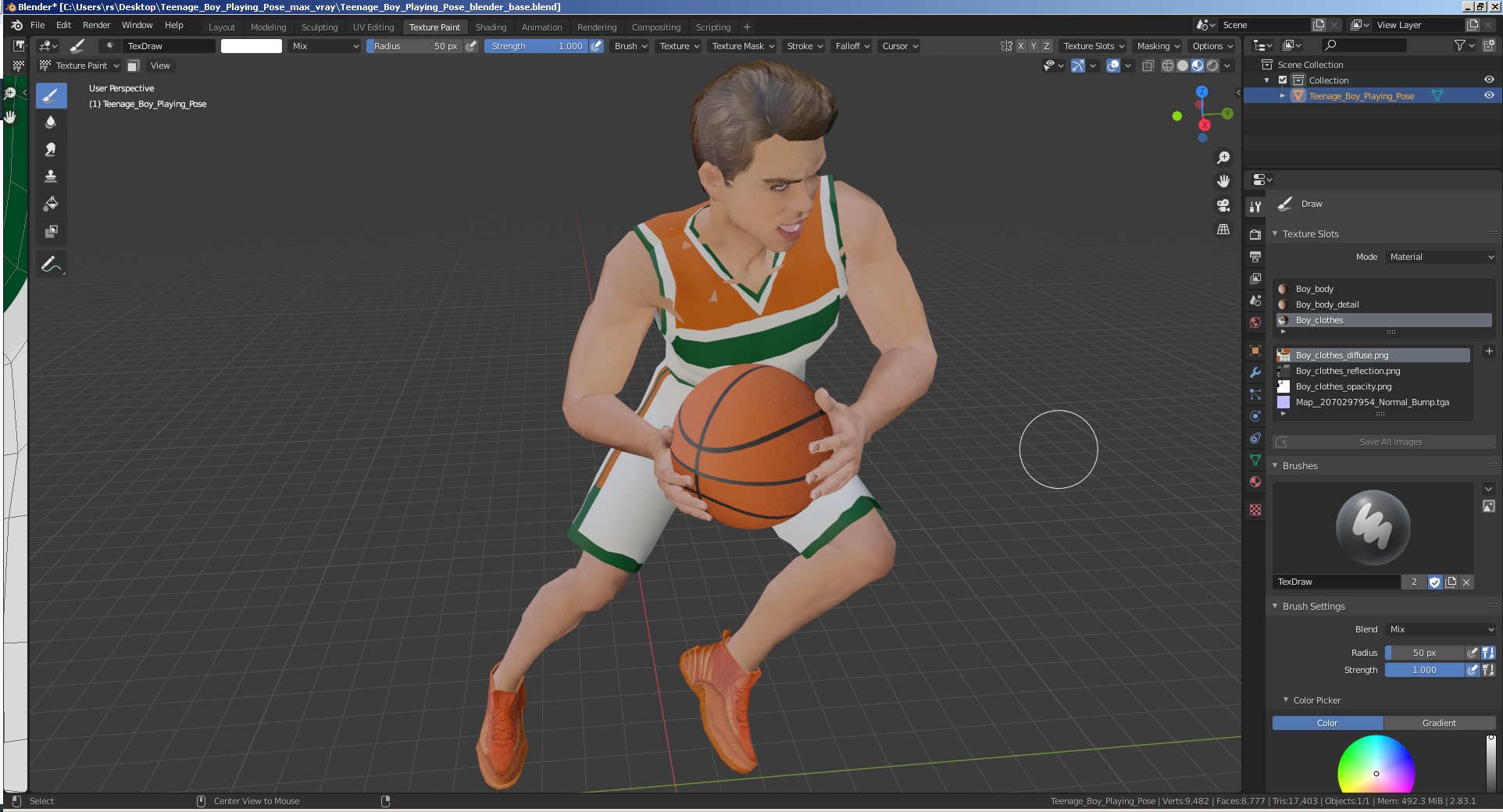 Teenage Boy Playing Pose 3D model