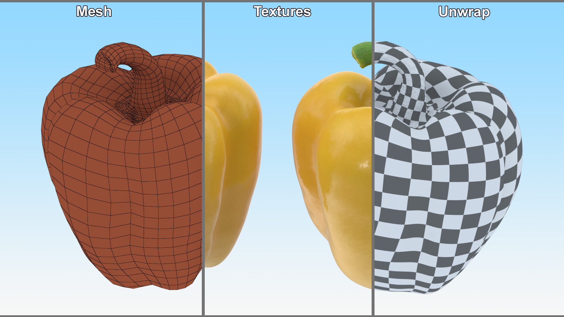 Sweet Bell Pepper Yellow 3D model