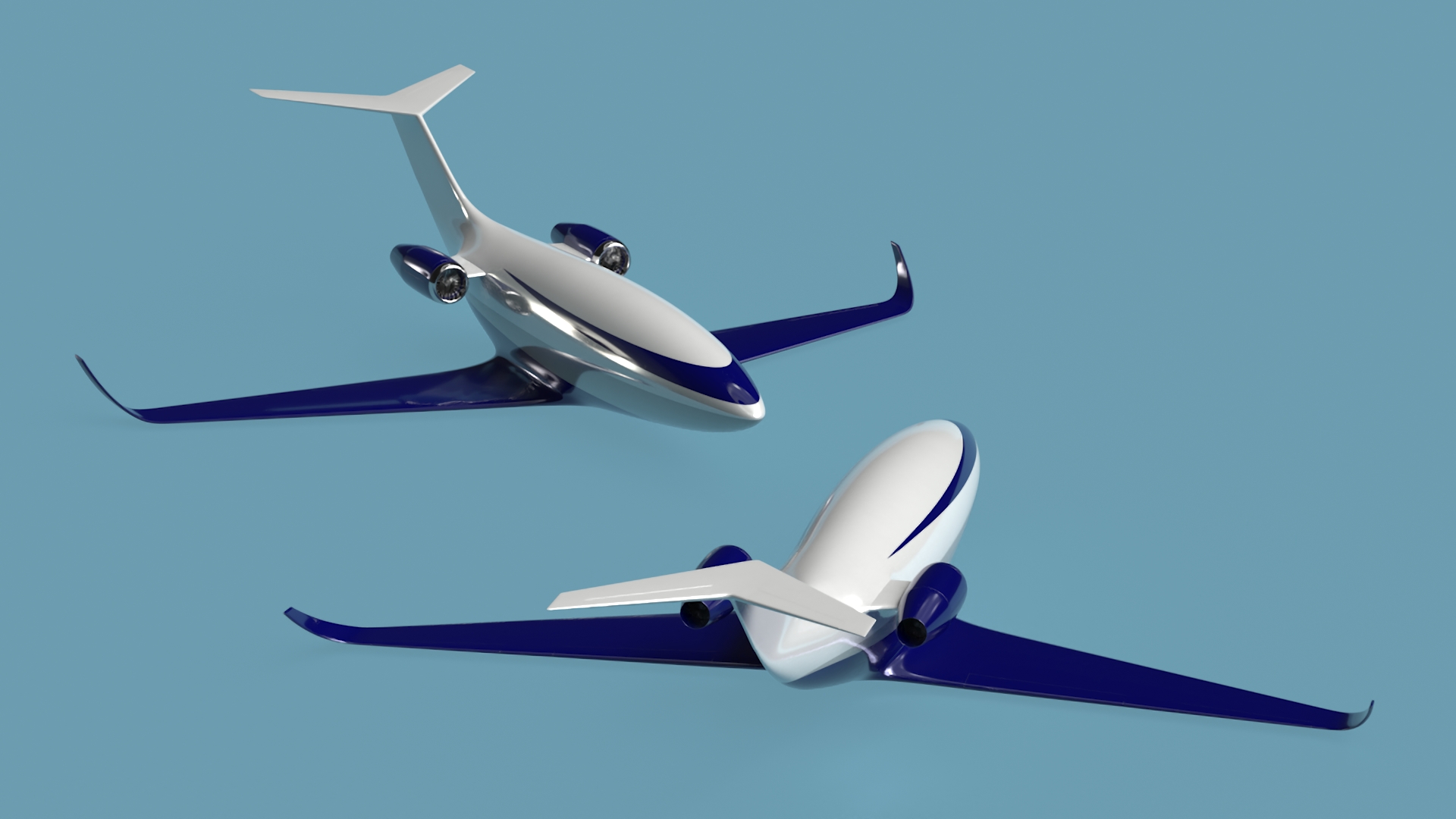 3D model Concept Business Jet Blue