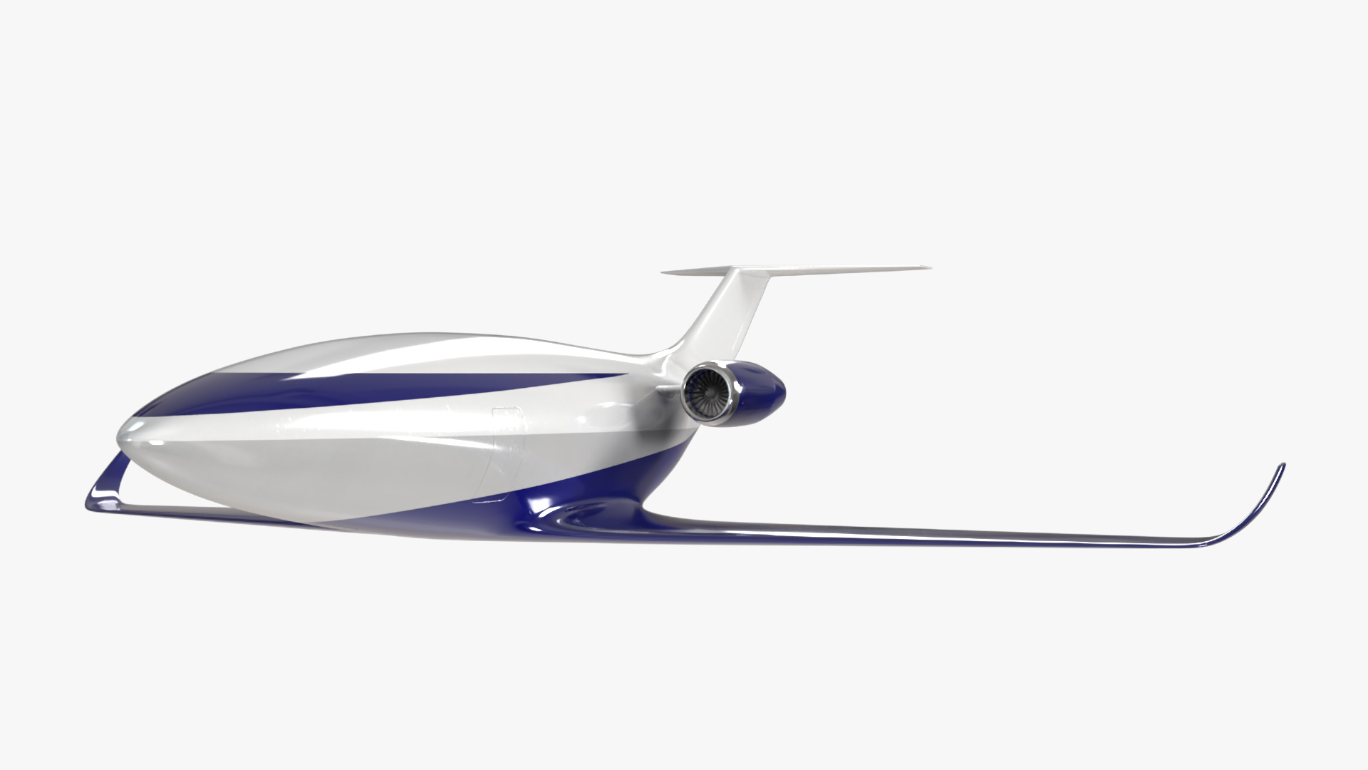 3D model Concept Business Jet Blue