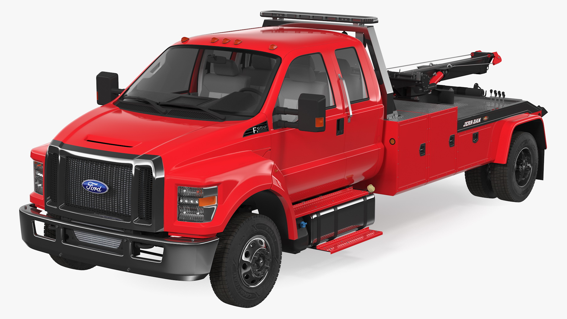 3D Ford F650 Supercab Tow Truck model