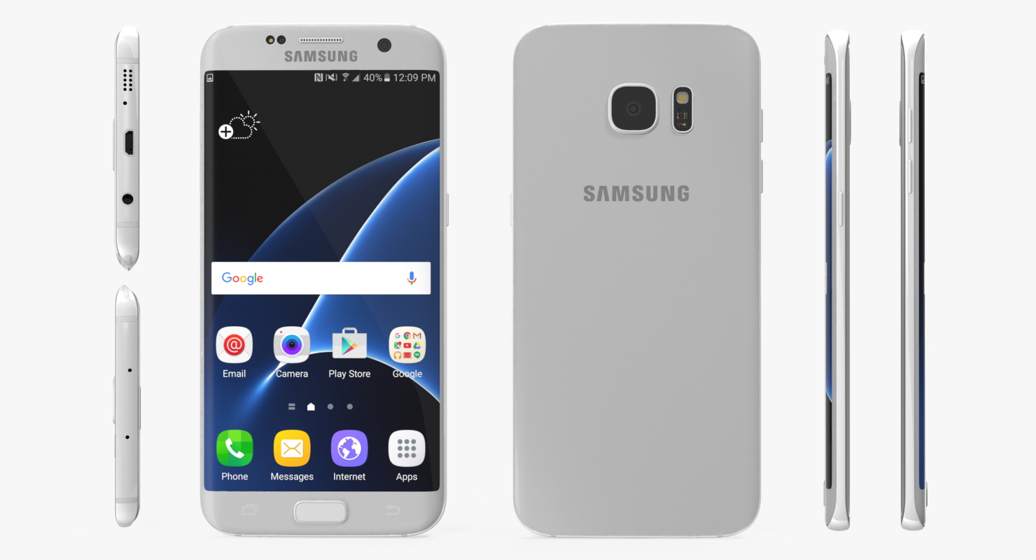 Samsung Galaxy S7 Edge Silver 3D model