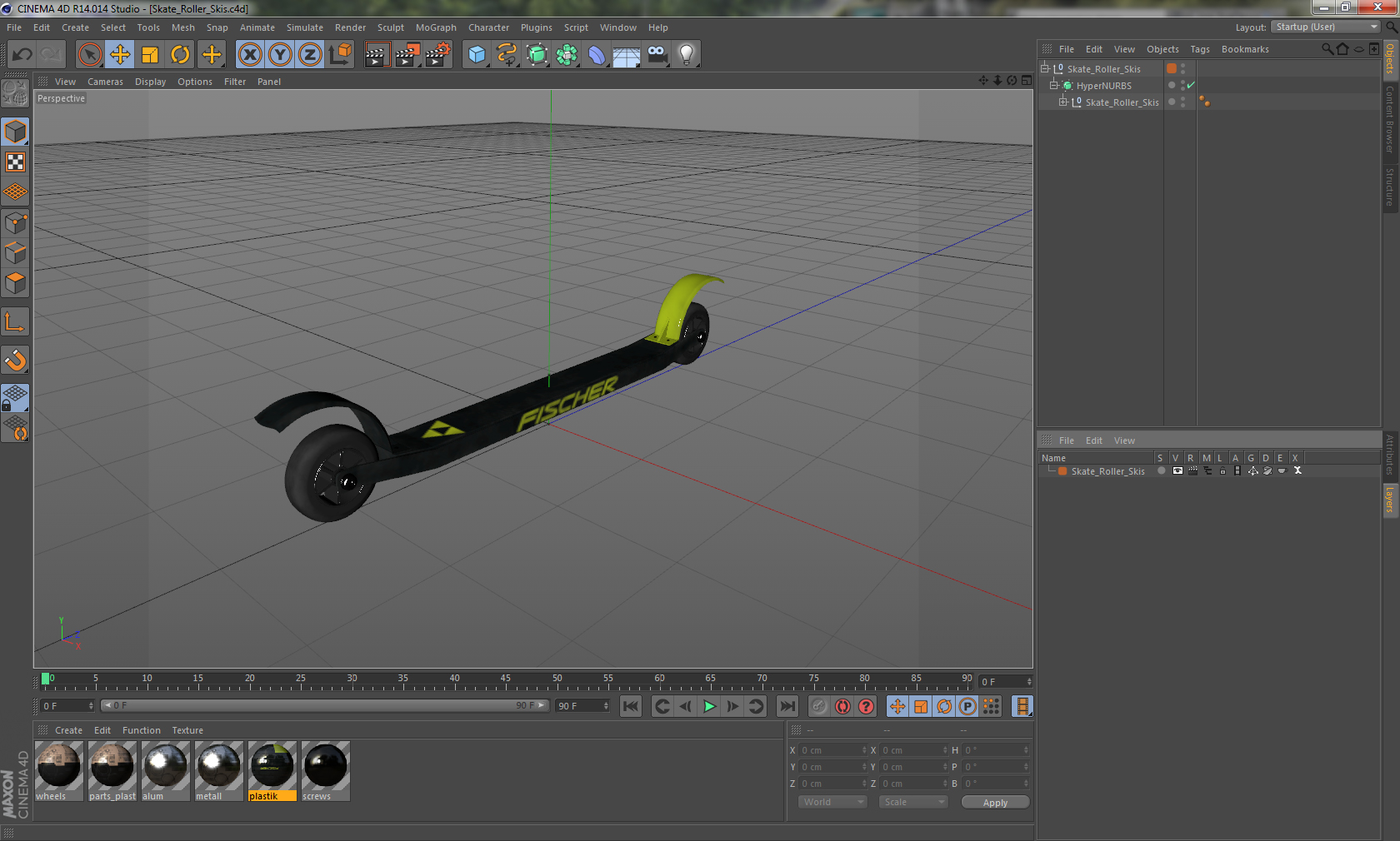 Skate Roller Skis 3D