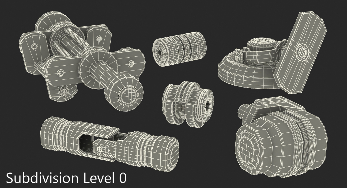 Industrial Painted Joints Set 3D model