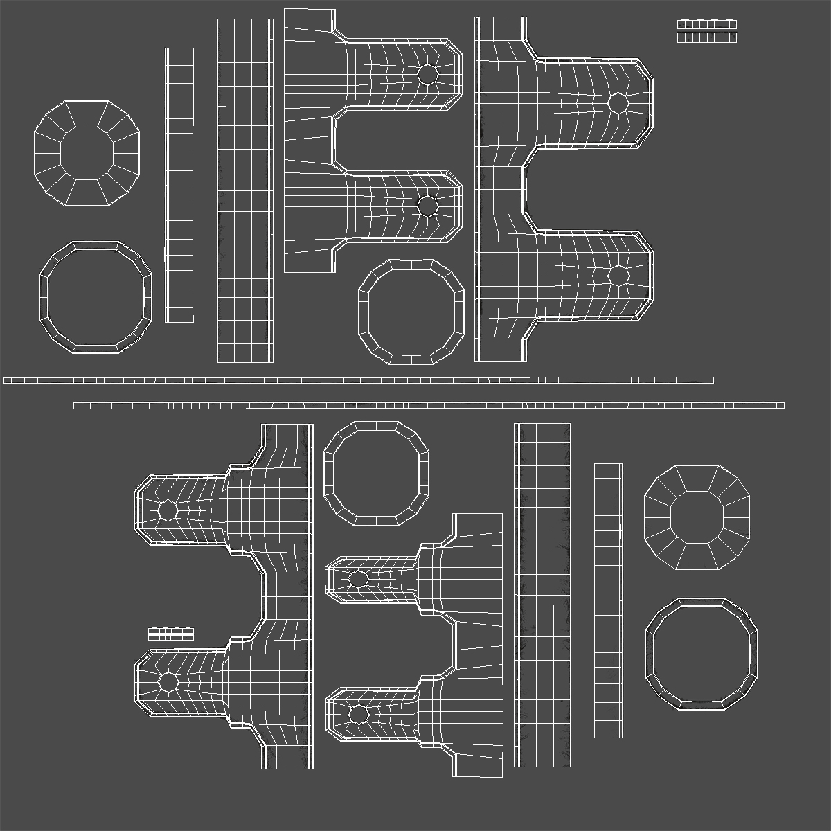 Industrial Painted Joints Set 3D model