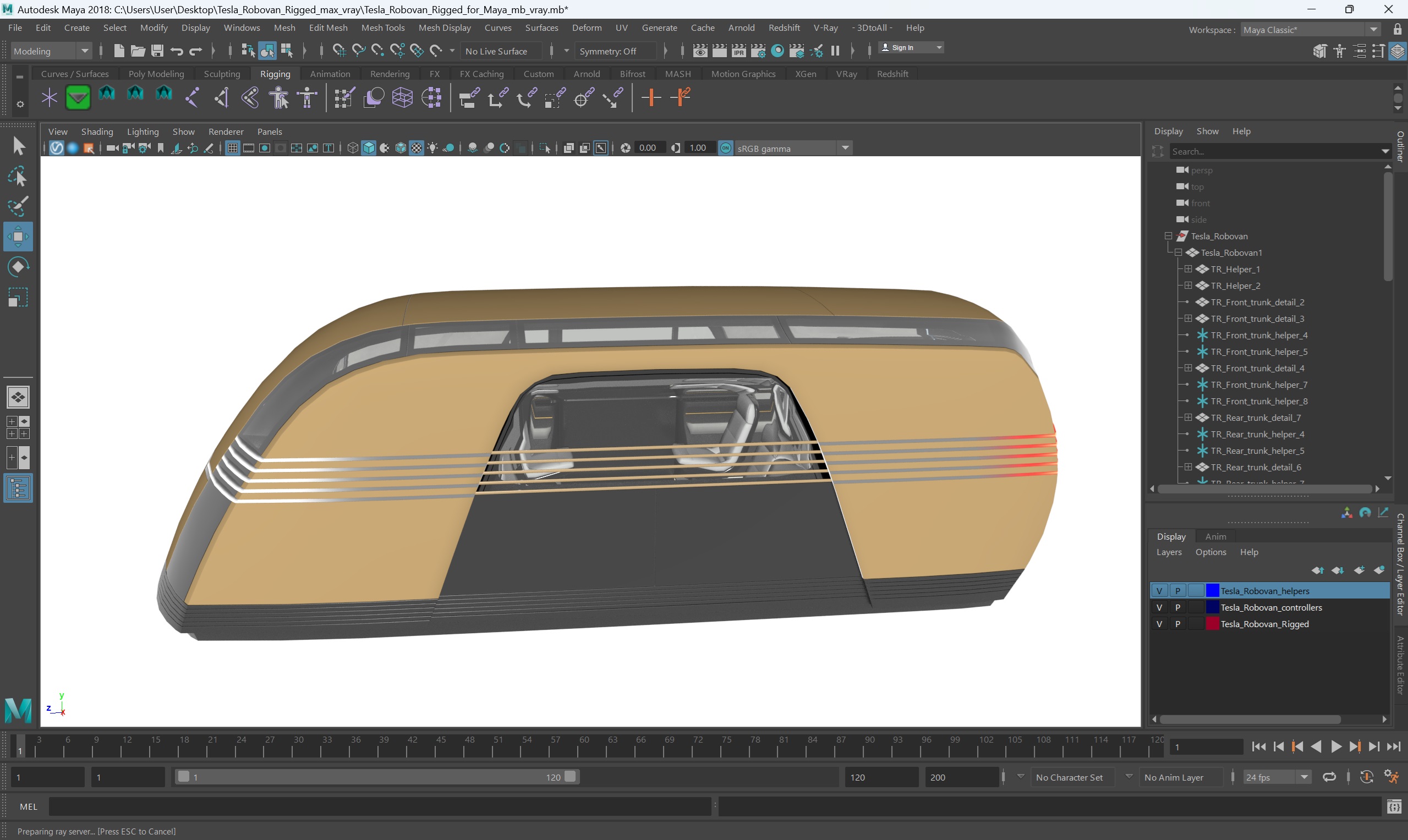 Tesla Robovan Rigged for Maya 3D model