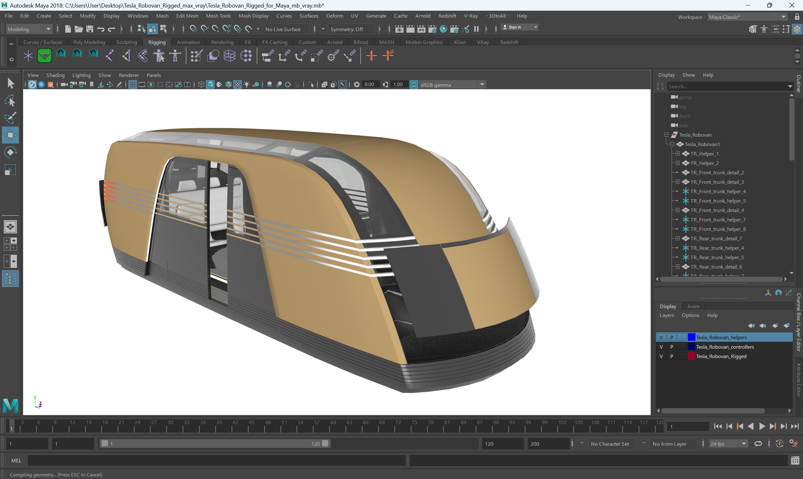Tesla Robovan Rigged for Maya 3D model