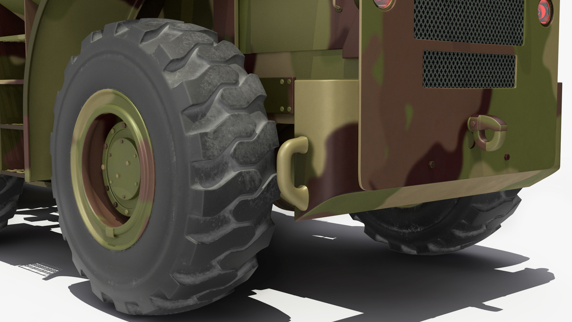 Pettibone Rough Terrain Military Forklift with Cargo Rigged 3D model