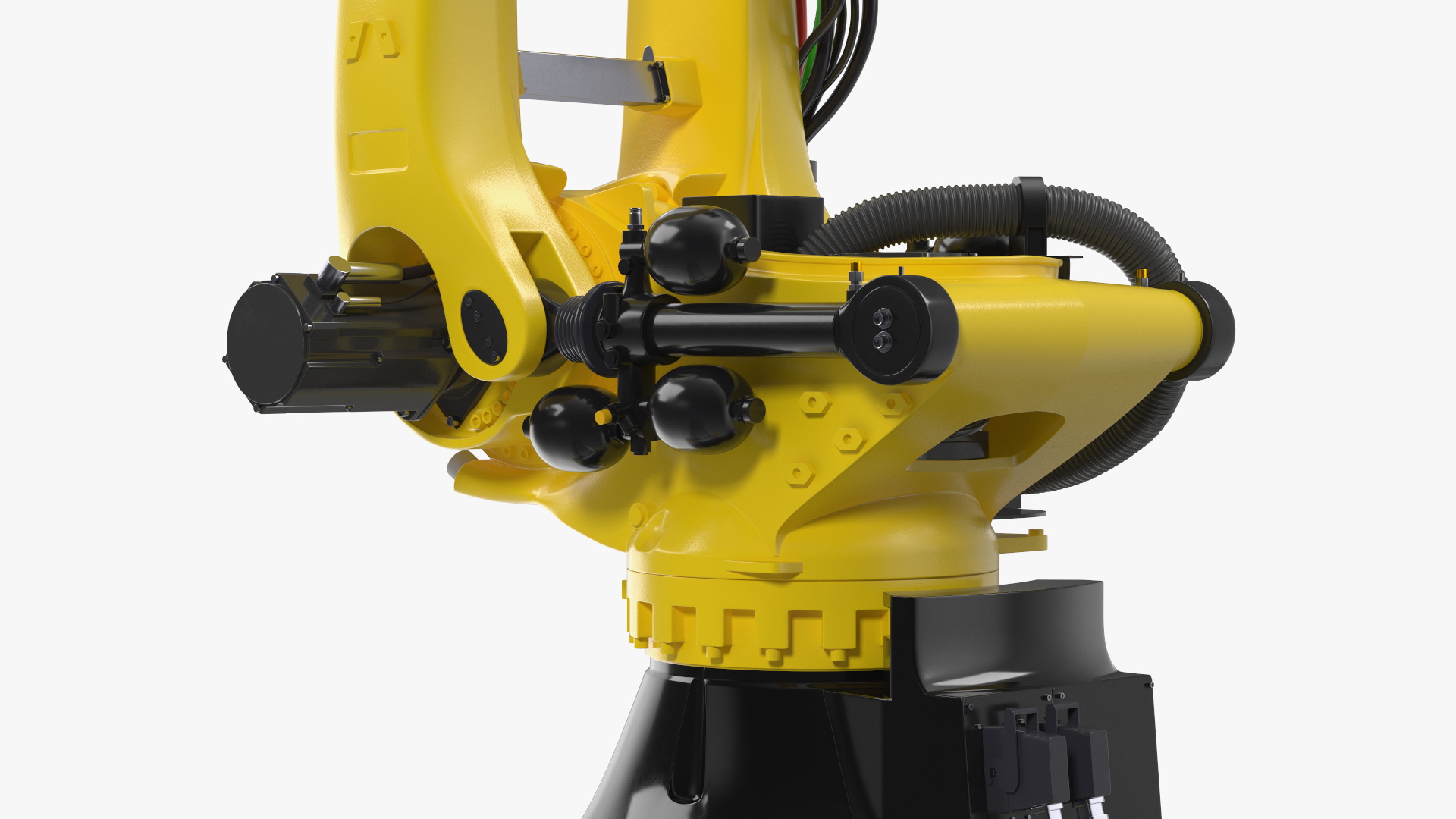 Robotic Arm Yellow on Rails Rigged 3D model