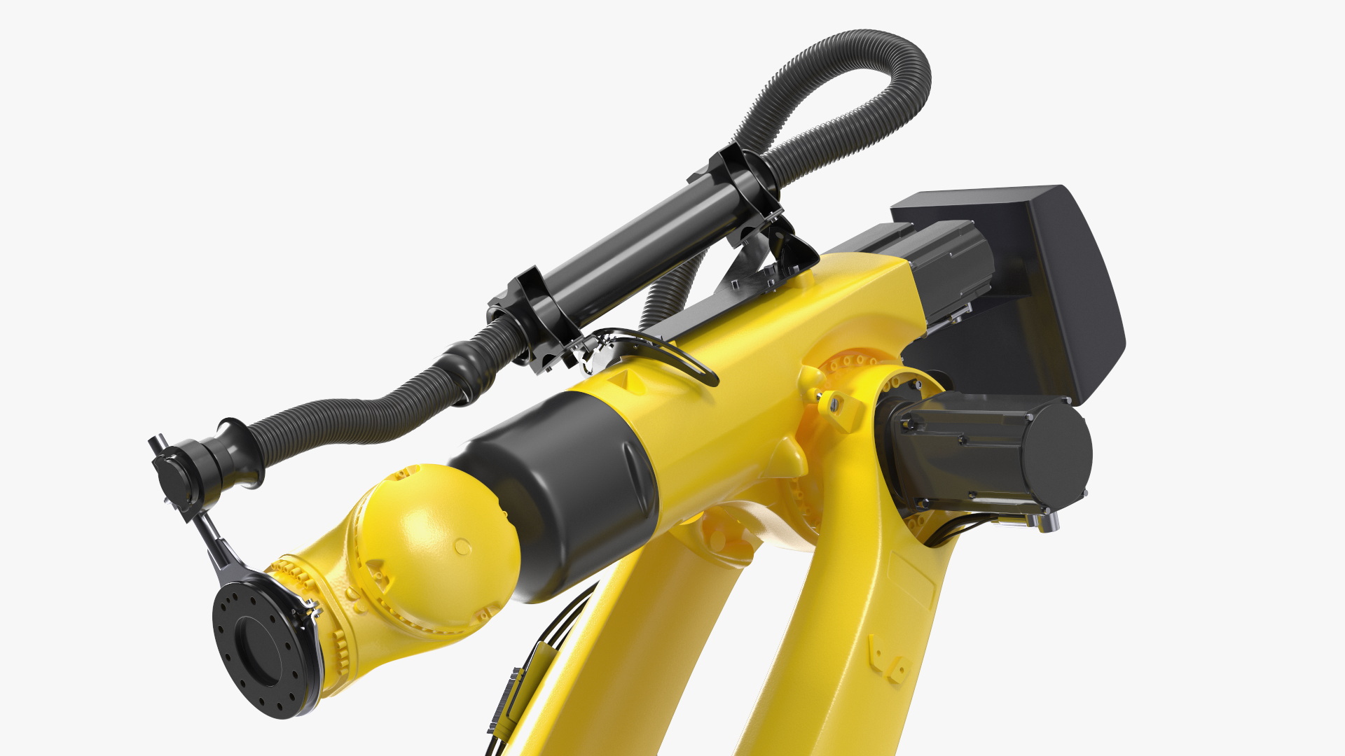 Robotic Arm Yellow on Rails Rigged 3D model