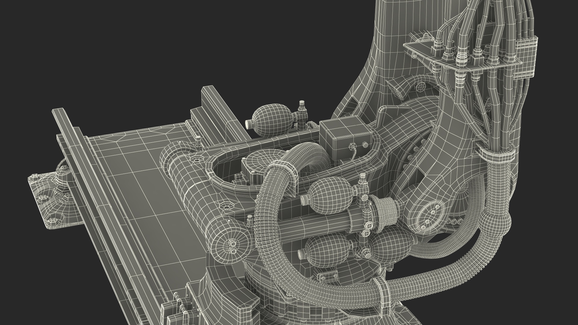 Robotic Arm Yellow on Rails Rigged 3D model