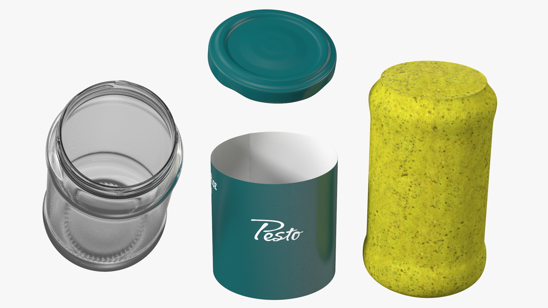 Pesto Sauce Pot 6oz 3D model