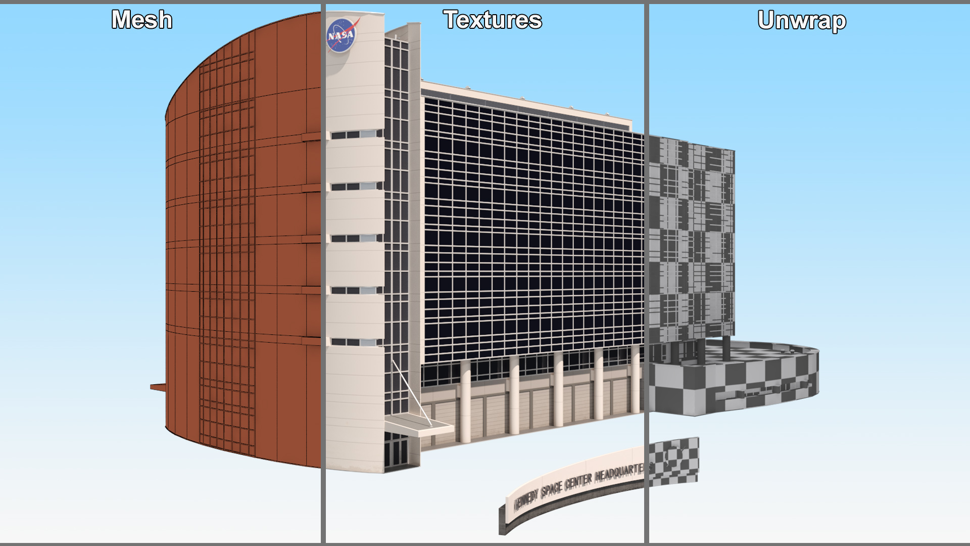 3D Kennedy Space Center NASA Headquarters model