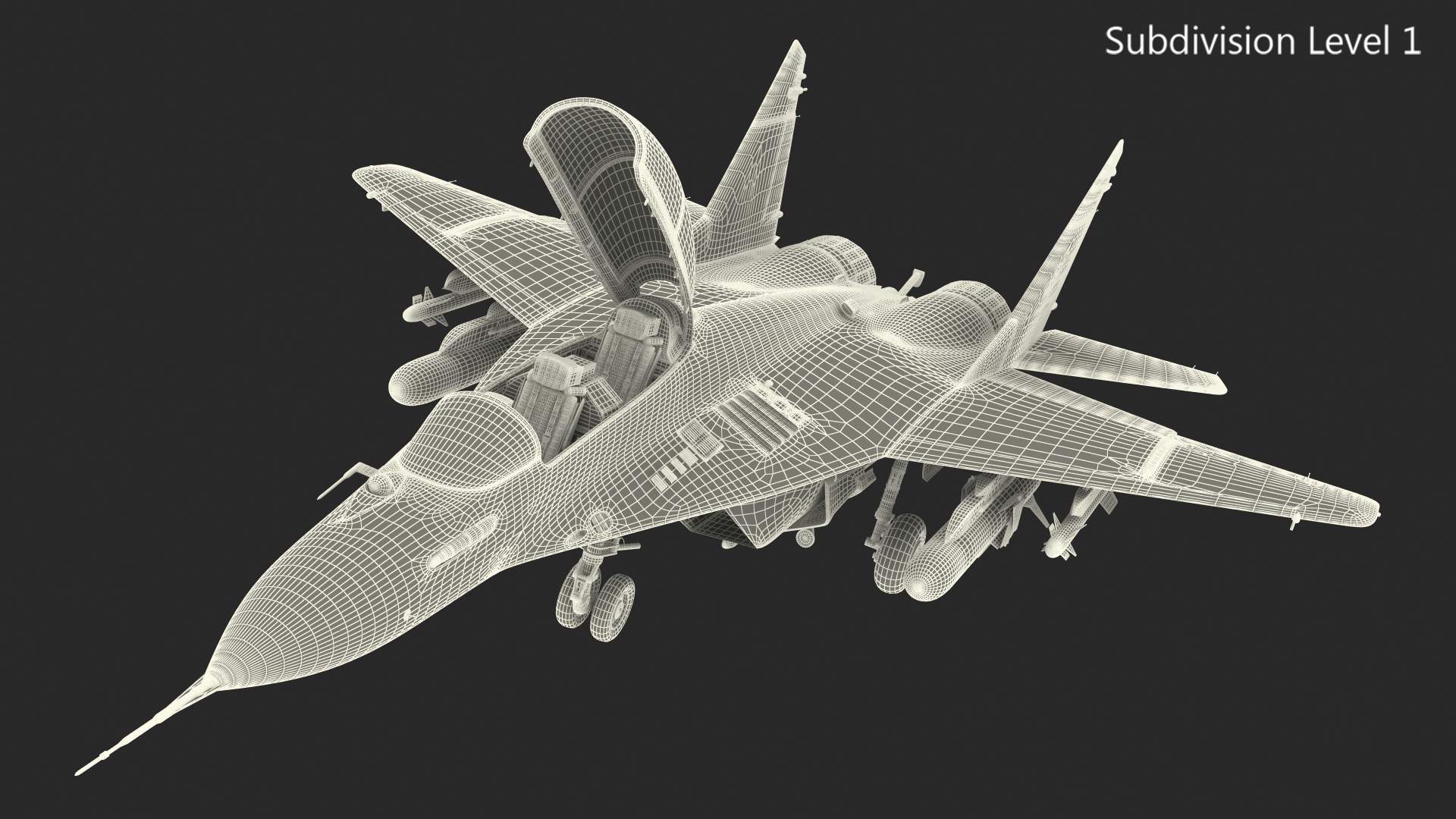 MiG 29 KUB Tandem Aircraft Indian with Armament Rigged 3D model