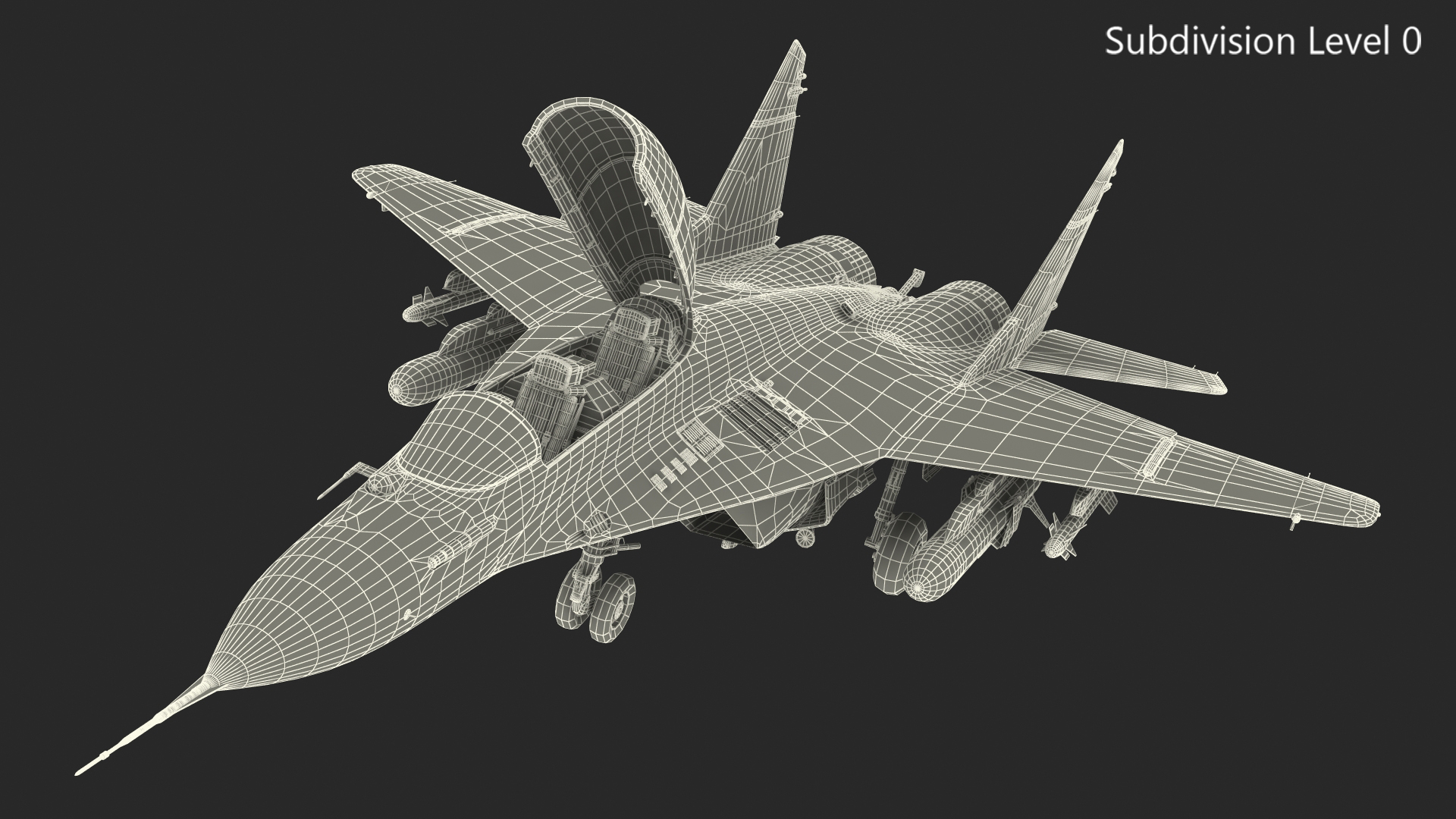 MiG 29 KUB Tandem Aircraft Indian with Armament Rigged 3D model