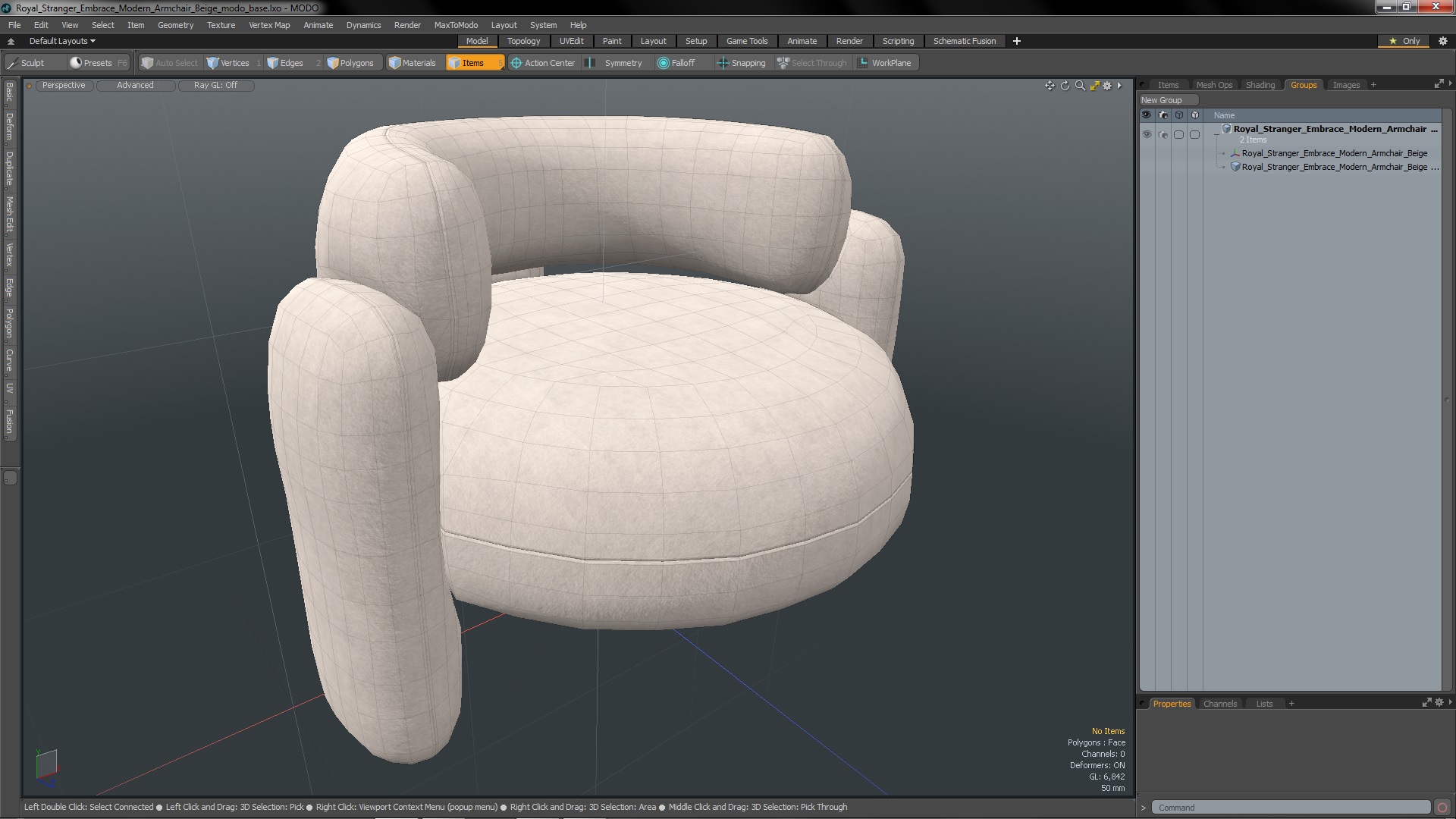 Royal Stranger Embrace Modern Armchair Beige 3D model