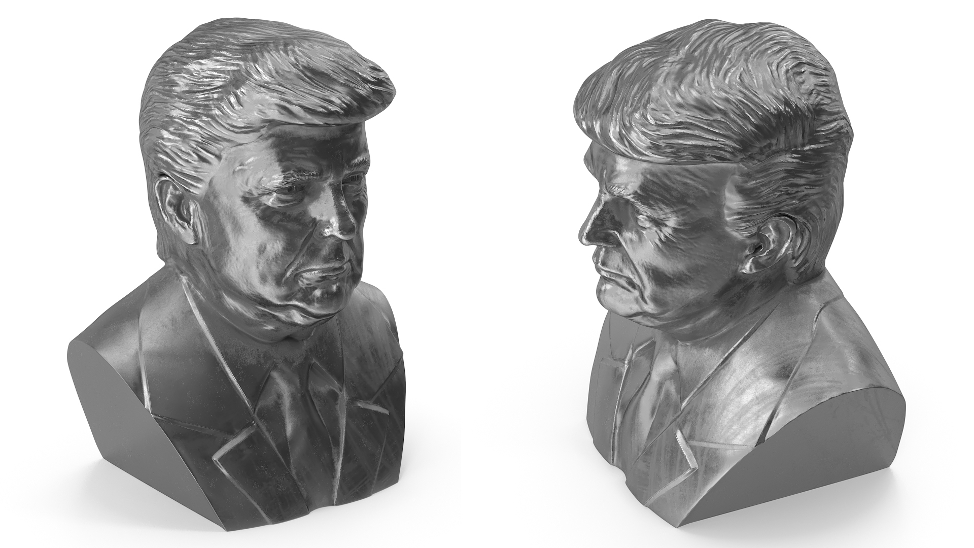 3D model Silver Bust of President Trump