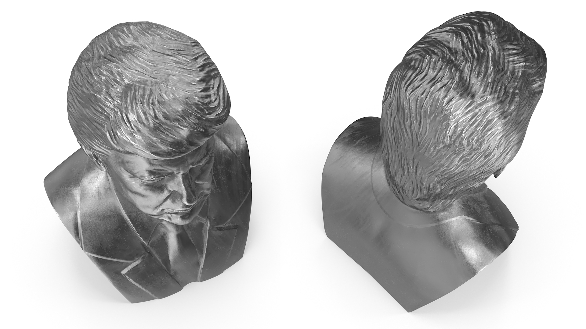 3D model Silver Bust of President Trump