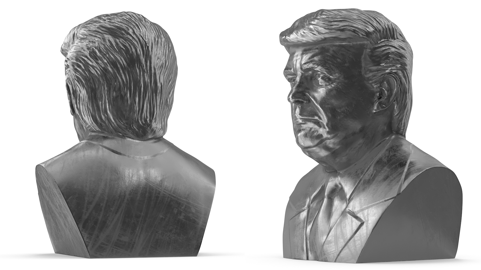 3D model Silver Bust of President Trump