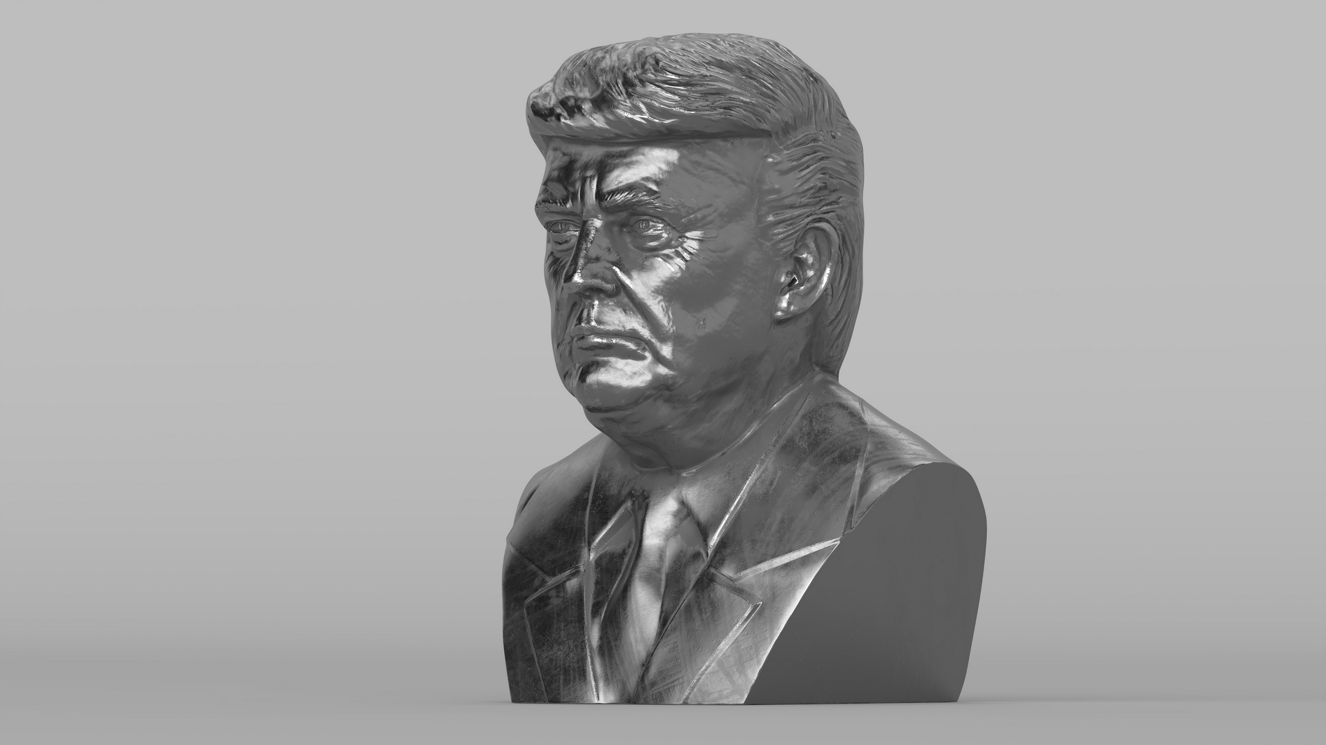 3D model Silver Bust of President Trump