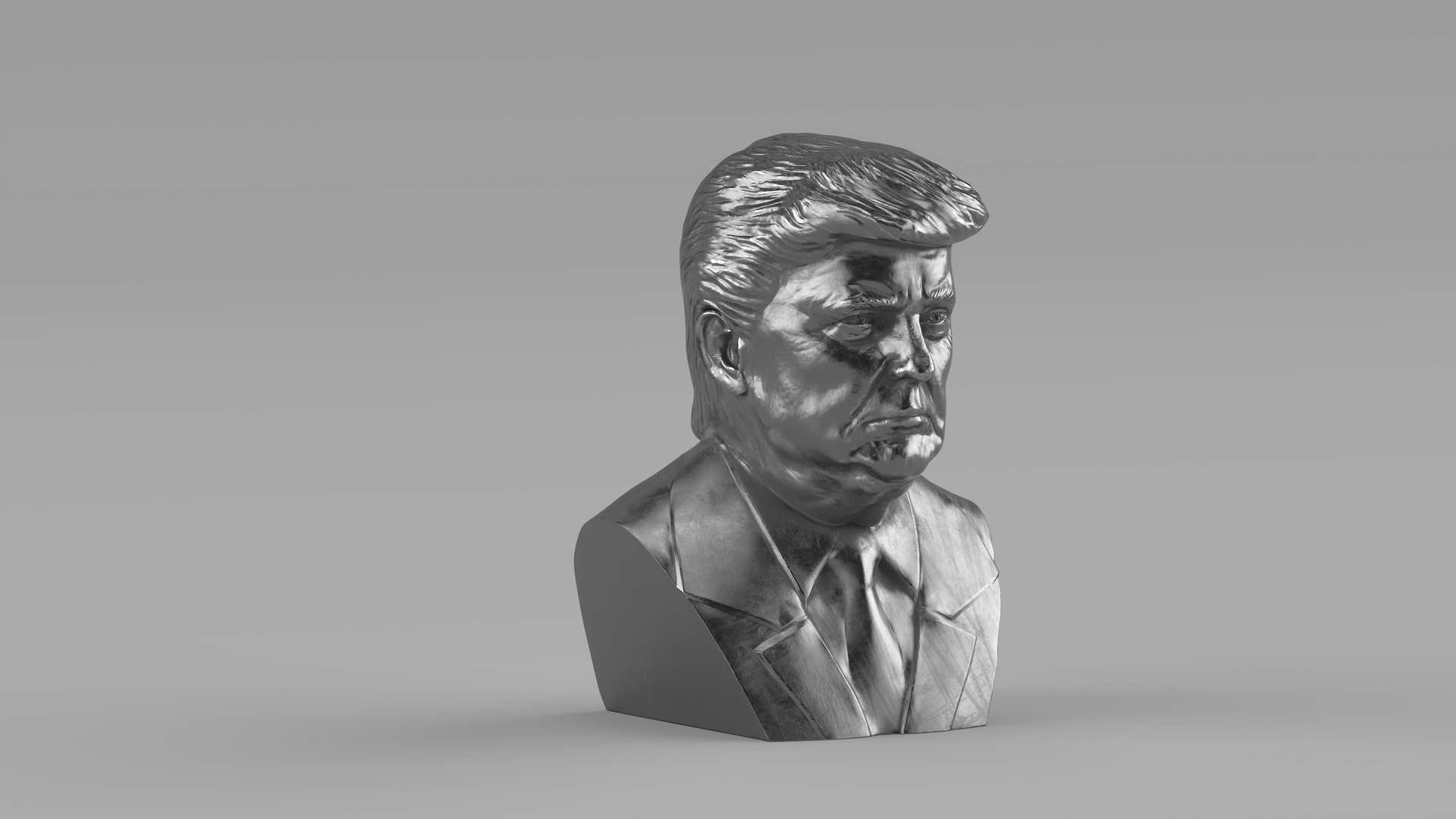 3D model Silver Bust of President Trump