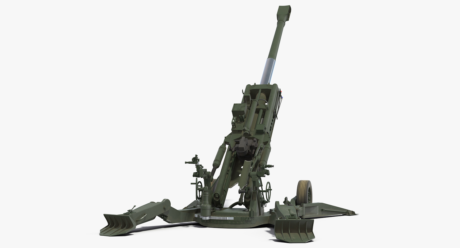 3D Howitzer M777 155mm Rigged