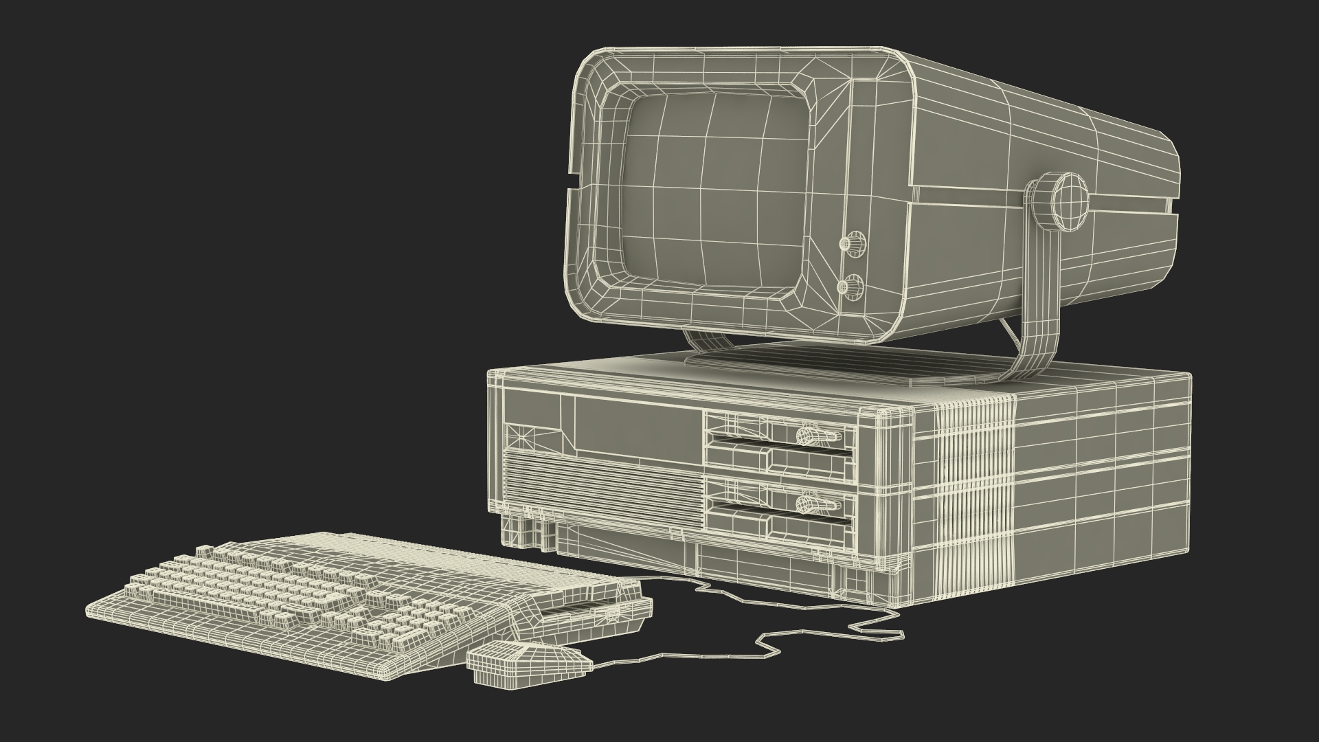 Retro Style Personal Computer 3D model