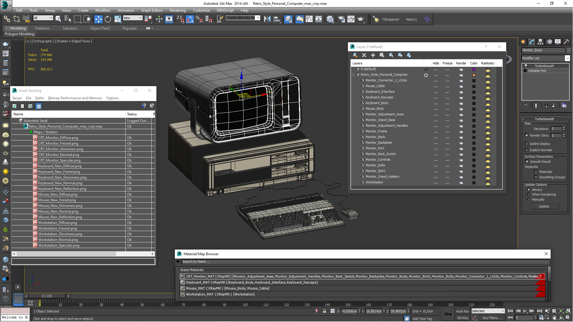 Retro Style Personal Computer 3D model