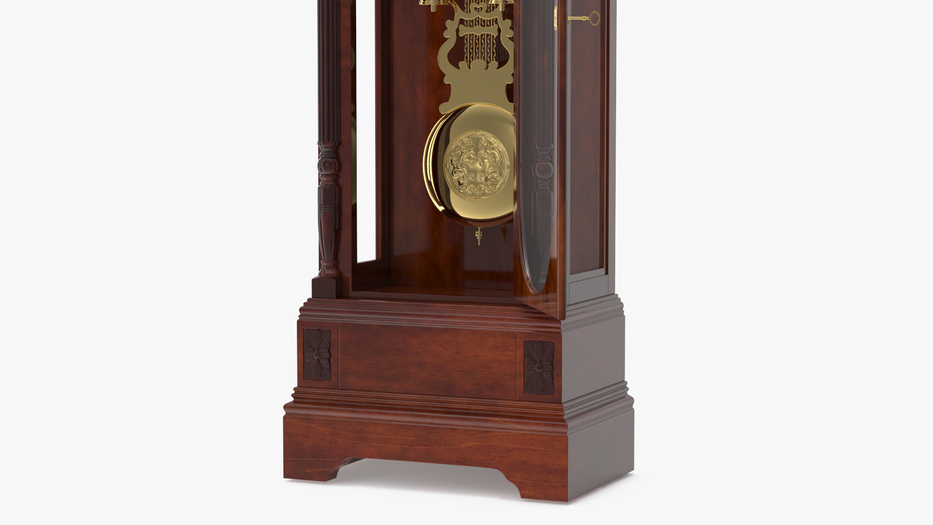 Classical Longcase Clock Open 3D model